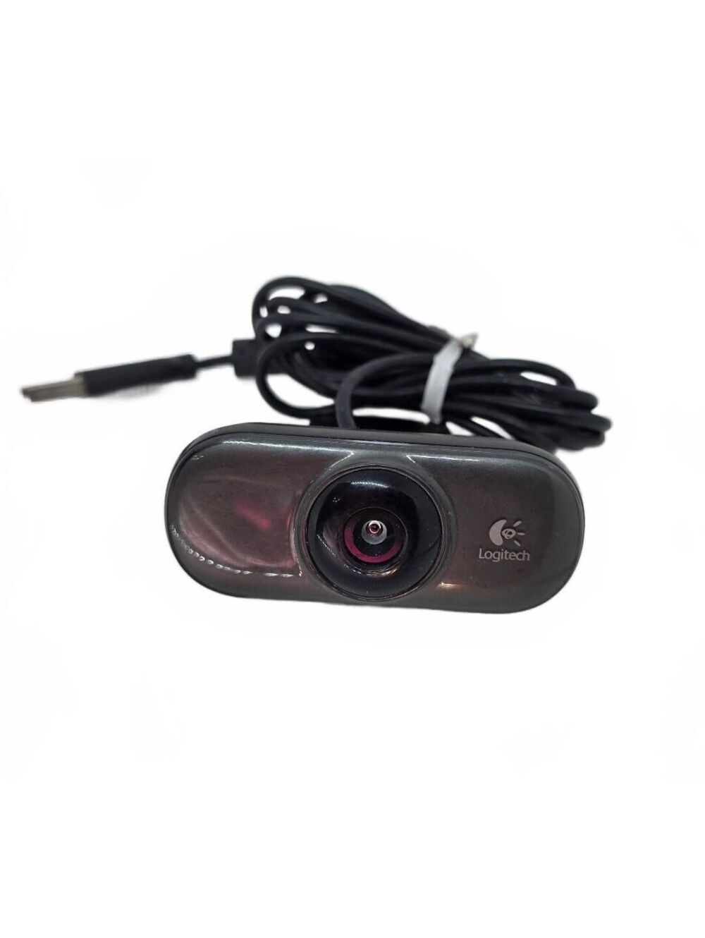 Logitech C210 USB Webcam with Built-in Microphone & Monitor Clip Black V-U0019